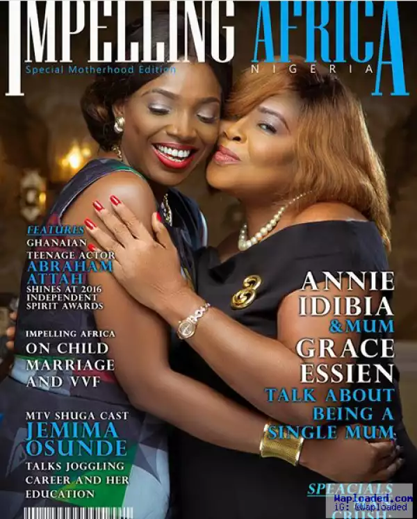 Photos: Actress Annie Idibia And Her Mother Cover Impelling Africa Magazine
